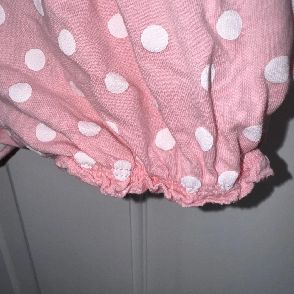 Carter's 24M Girls Pink Baby Shorts with Polka Dots and Ruffles at the Bottom